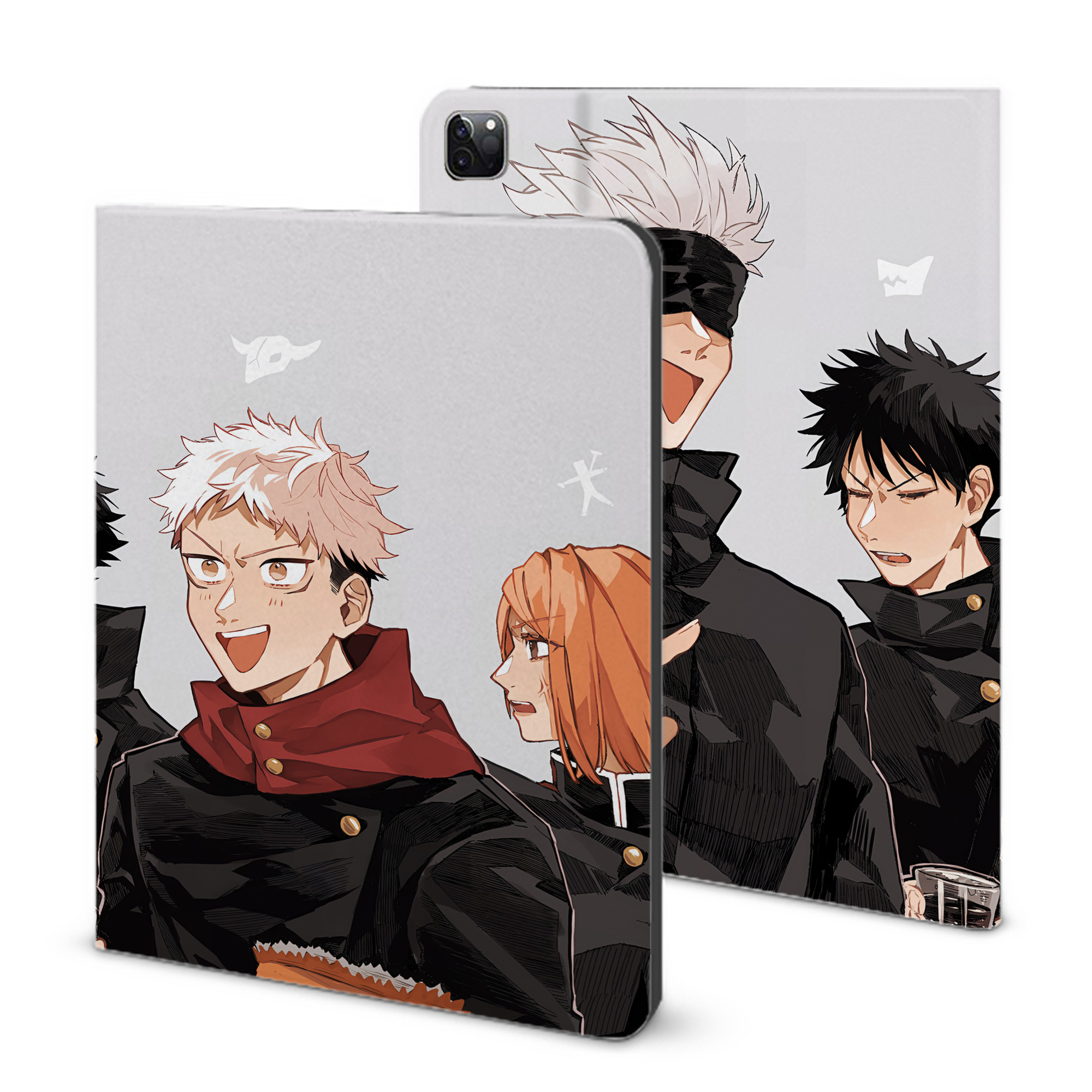 （画像用） 呪術廻戦 Jujutsu Kaisen IPad ケース ブック型 PUレザー TPU 耐衝撃 軽量 薄型 ペン収納なし 全面保護 IPad 各モデル対応